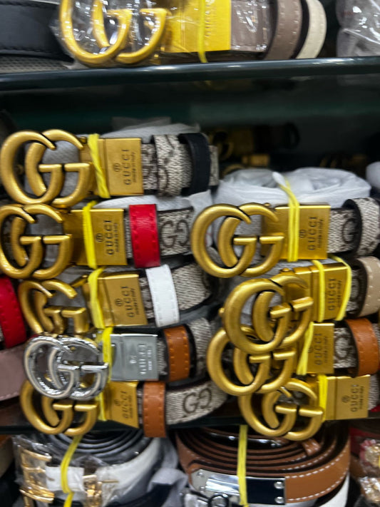 CINTO GUCCI CANVAS+COURO